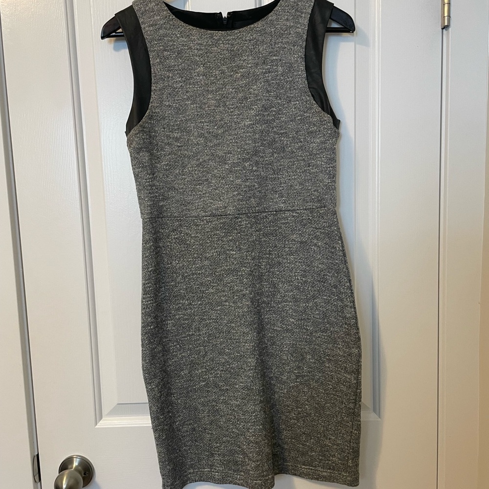 Greylin Edison Faux Leather Trim Dress
